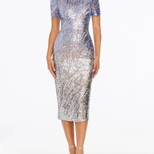 NWOT Dress the Population Lia Sequin Midi Dress